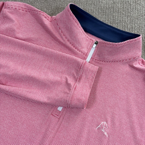Rhoback Red Striped Performance Quarter Zip Men's Size XXL EUC - Picture 1 of 9